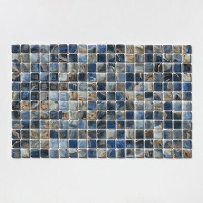 Ostrica Polished 1x1 Recycled Glass Mosaic 12 13/16x20 1/4