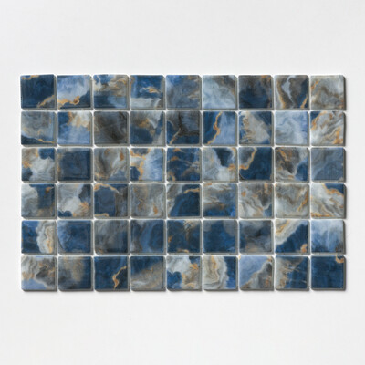 Vortice Polished 2x2 Recycled Glass Mosaic 12 3/8x18 3/4