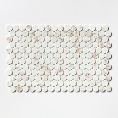 Sabbia Matte Round Recycled Glass Mosaic 12 13/16x20 1/4