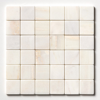 Calacatta Amber Tumbled 2x2 Marble Mosaic 12x12