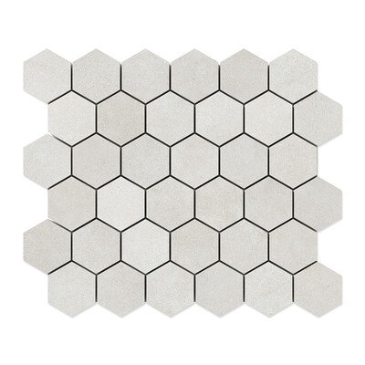 Infinity White  Hexagon 2 Porcelain Mosaic 10 3/8x12