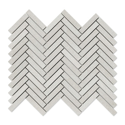 Infinity White  Herringbone 5/8x3 Porcelain Mosaic 10 7/16x12 13/16