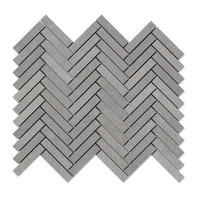 Infinity Grey  Herringbone 5/8x3 Porcelain Mosaic 10 7/16x12 13/16