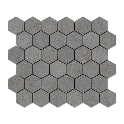 Octavia Grey  Hexagon 2 Porcelain Mosaic 10 3/8x12