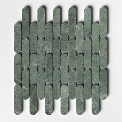 Verde Tia Honed Pill Marble Mosaic 12x12