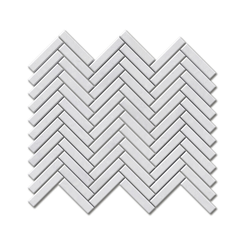 Milos Matte Herringbone 5/8x3 Glazed Terracotta Mosaic 10 7/16x12 13/16