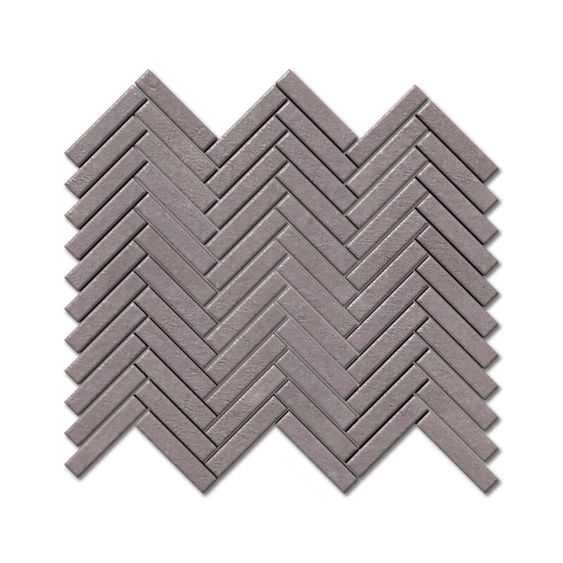 Olympos Matte Herringbone 5/8x3 Glazed Terracotta Mosaic 10 7/16x12 13/16