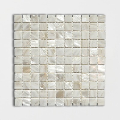Sample - Donegal Glass Pearl Shell Mosaic Tile in Gray