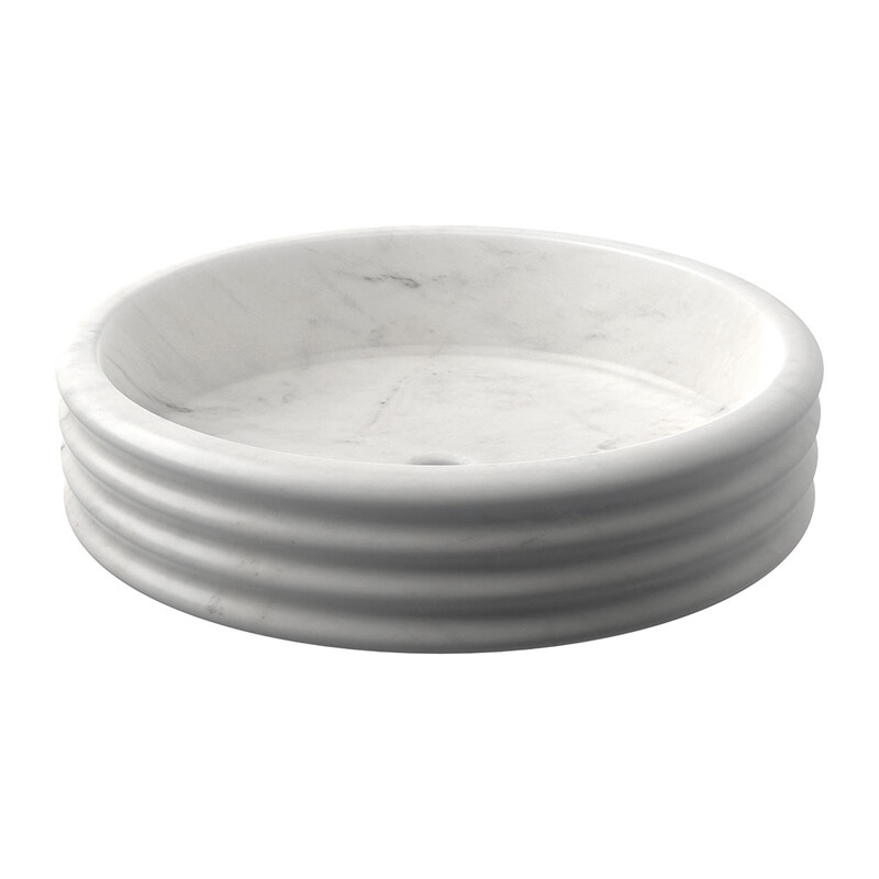 Avalon Honed Fluted Marble Sink 18x6