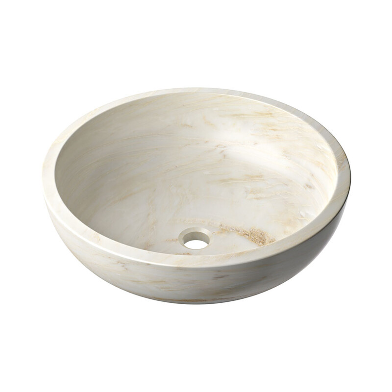 Calacatta Amber Honed Vessel Marble Sink 18x6