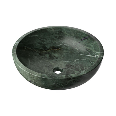 Verde Tia Honed Vessel Marble Sink 18x6