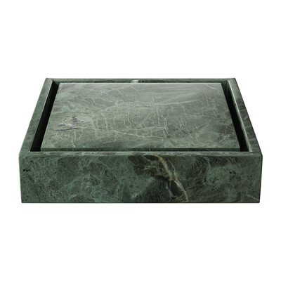 Verde Tia Honed Bauhaus Marble Sink 20x20