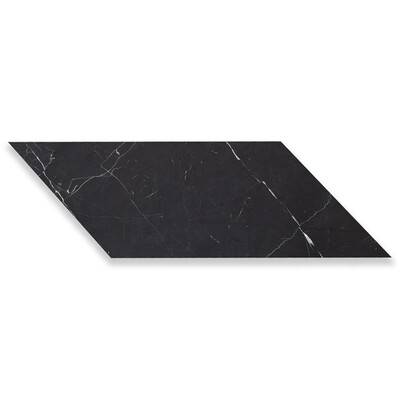 Black Honed Chevron Marble Tile 5x17