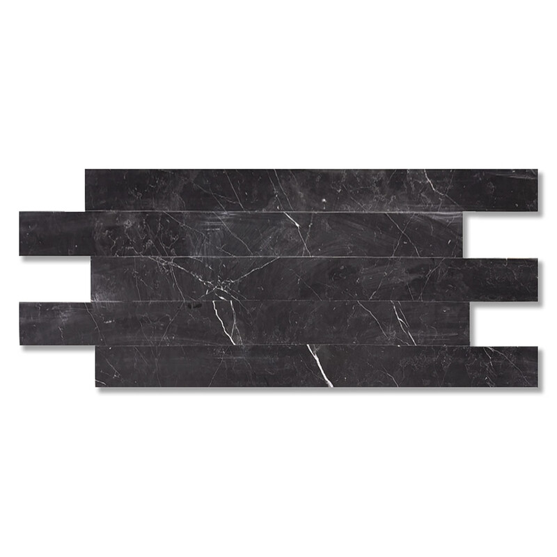 Black Honed  Marble Tile 4x48
