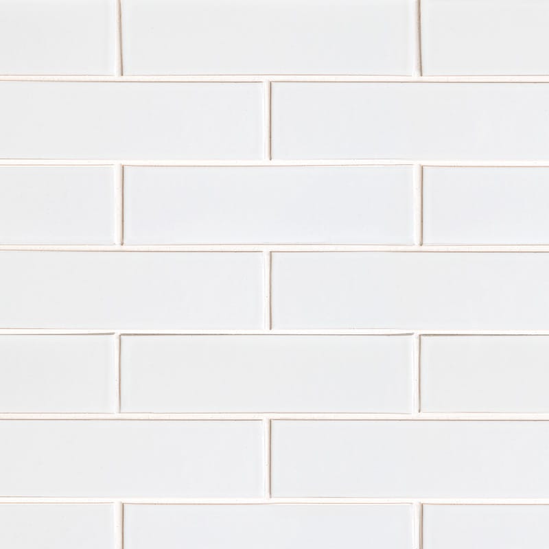 White Brick Gloss Ceramic Tile | 2 5/8x9 5/8x1/2 | White Ceramic