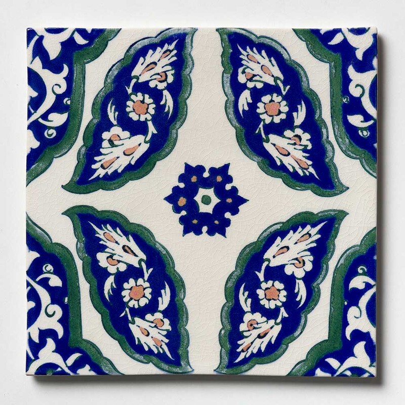 Damask Glossy  Ceramic Tile 8x8