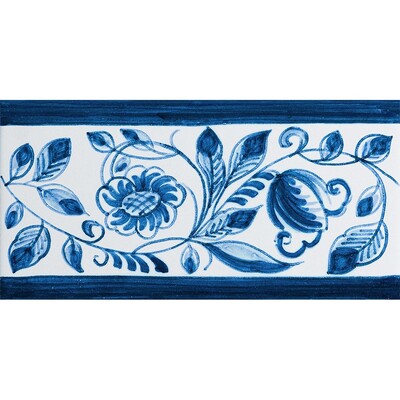 375 Border Blue Glazed Ceramic Borders 3×6 | Country Floors of America LLC.