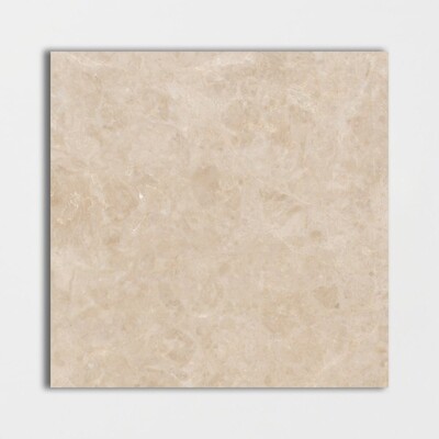 Latte Polished  Porcelain Backed Marble Tile 24x24