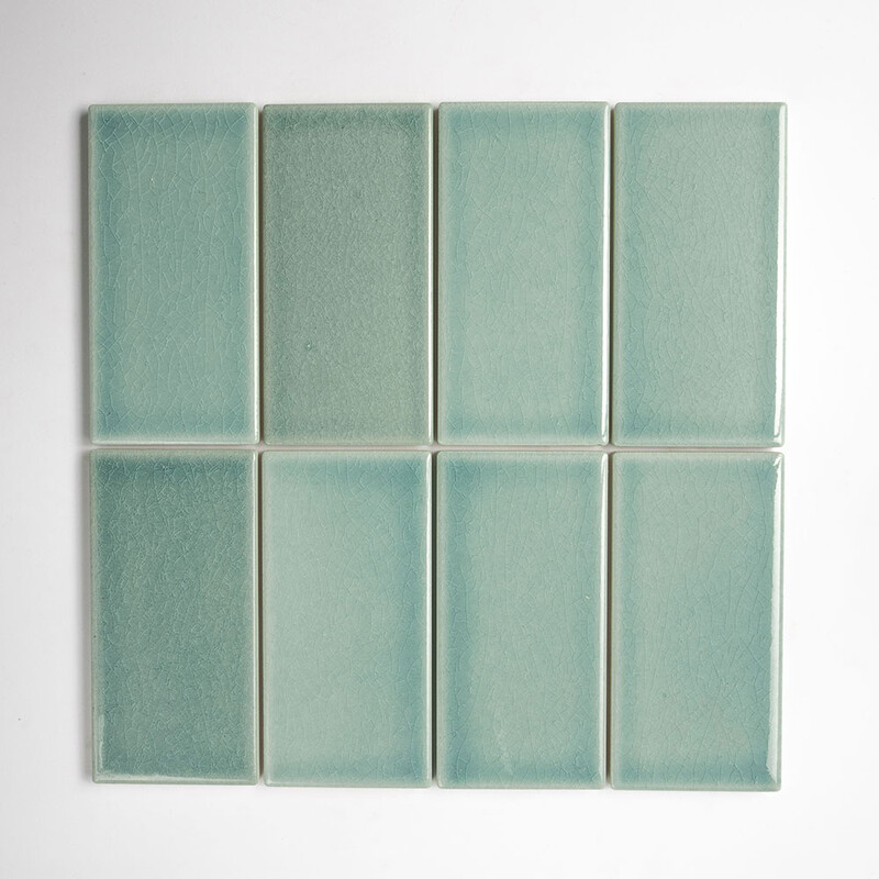 Aqua Marine Crackled Field Ceramic Tile 3x6