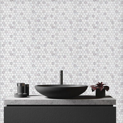 Concho Matte Hexagon Recycle Glass Mosaic 12 13/16×20 1/4 (GT00305)