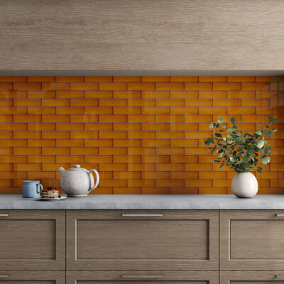 Pumpkin Field Glossy  Thin Brick Tile 2 1/8×7 1/2 (TL60038)