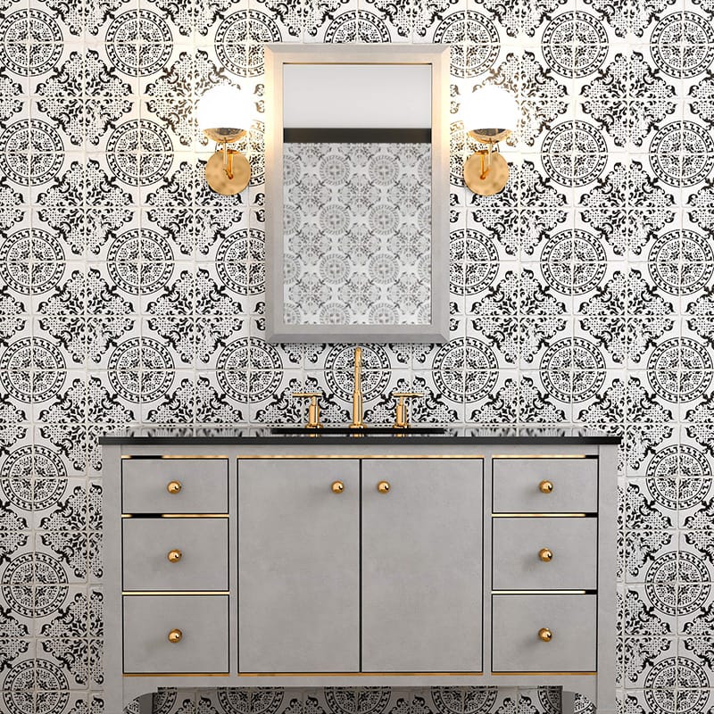 Antique Tile by Country Floors in black and white