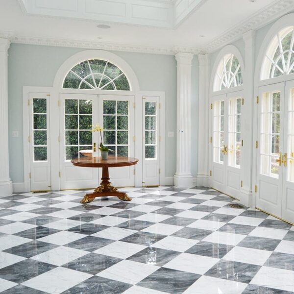 checkerboard marble tile